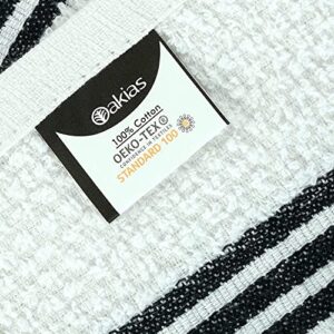 Oakias Kitchen Towels Black (12 Pack, 16 x 26 Inches) – Cotton Kitchen Hand Towels – Highly Absorbent & Quick Drying Dish Towels – Pop Corn Style…