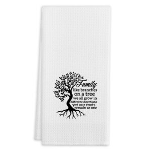 family like branches on a tree kitchen towels tea towels, 16 x 24 inches cotton modern dish towels dishcloths, dish cloth flour sack hand towel for farmhouse kitchen decor,housewarming gifts,mom gifts
