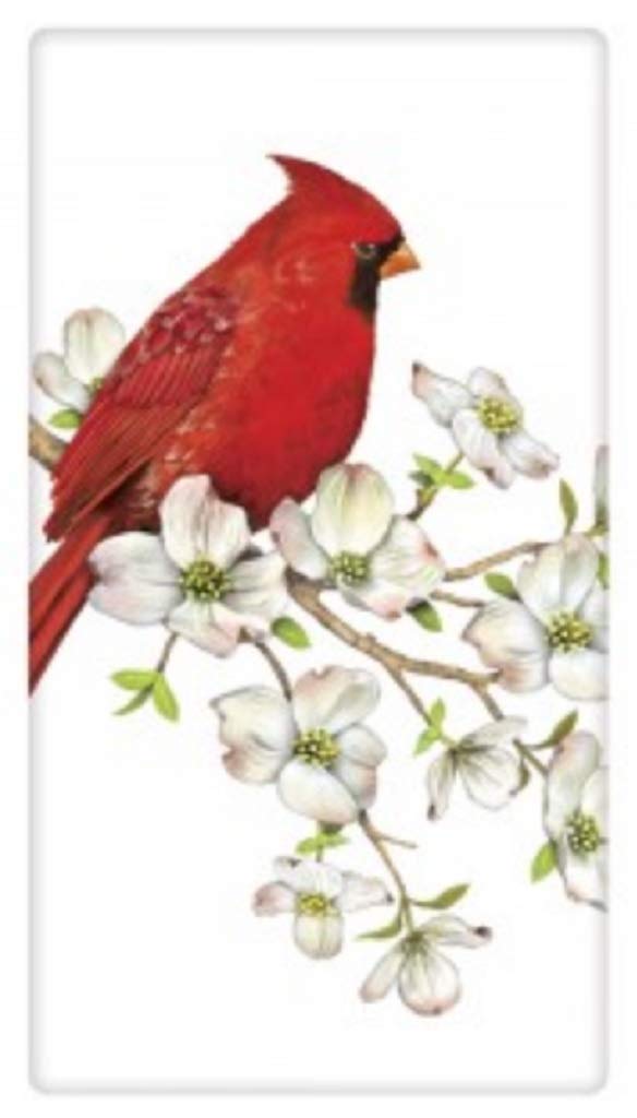 Mary Lake Thompson Cardinal and Dogwood Flour Sack Towel BT1612 30 Inches Square