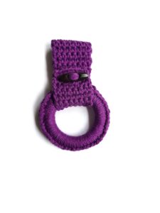 hanging kitchen towels ring - towel holder for kitchen towels with hanging loop - kitchen towel hanger unique house warming gift (purple)