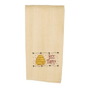 the country house collection bee happy hive 19 x 28 all cotton embroidered waffle kitchen towel