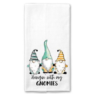 hanging with my gnomes, gnome microfiber kitchen towel holiday home decor