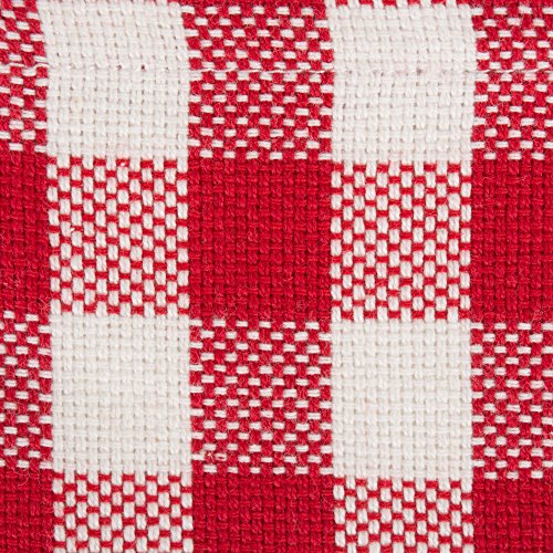 DII Heavy Duty Kitchen Towels Collection Long Lasting Quality, Cotton Dish Towel, 18x28; Dish Cloth, 13x13, Holiday Red Checks, 6 Piece