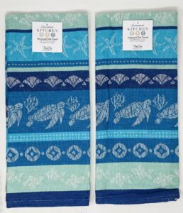 kay dee designs beach house sea turtles jacquard kitchen tea towels set of 2