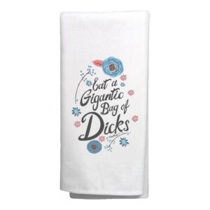 thiswear adult humor gifts eat a gigantic bag of rude word gifts bff gag gifts joke gifts kitchen tea towel white