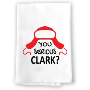 Christmas Decor | Decorative Kitchen and Bath Hand Towels | You Serious Clark | XMAS Winter Novelty | White Towel Home Holiday Decorations | Gift Present