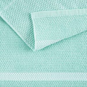 Martha Stewart Modern Waffle Kitchen Towel Set 6-Pack, Aqua Blue, 16"x28"