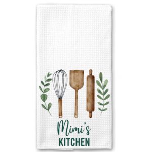 DiandDesignGift Mimi's Kitchen Towel - Tea Towel Kitchen Decor - Mimi's Kitchen Soft and Absorbent Kitchen Tea Towel - Decorations House Towel - Kitchen Dish Towel Mimi's Birthday Gift