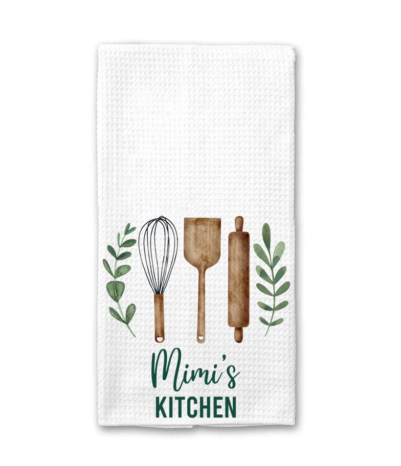 DiandDesignGift Mimi's Kitchen Towel - Tea Towel Kitchen Decor - Mimi's Kitchen Soft and Absorbent Kitchen Tea Towel - Decorations House Towel - Kitchen Dish Towel Mimi's Birthday Gift