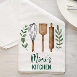 DiandDesignGift Mimi's Kitchen Towel - Tea Towel Kitchen Decor - Mimi's Kitchen Soft and Absorbent Kitchen Tea Towel - Decorations House Towel - Kitchen Dish Towel Mimi's Birthday Gift