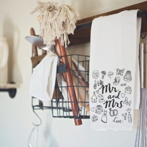 Handmade Kitchen Towel for Mr. and Mrs. - Newlywed or Engagement Gift, Housewarming and Hostess Gift (Mr. and Mrs. Kitchen Towel)