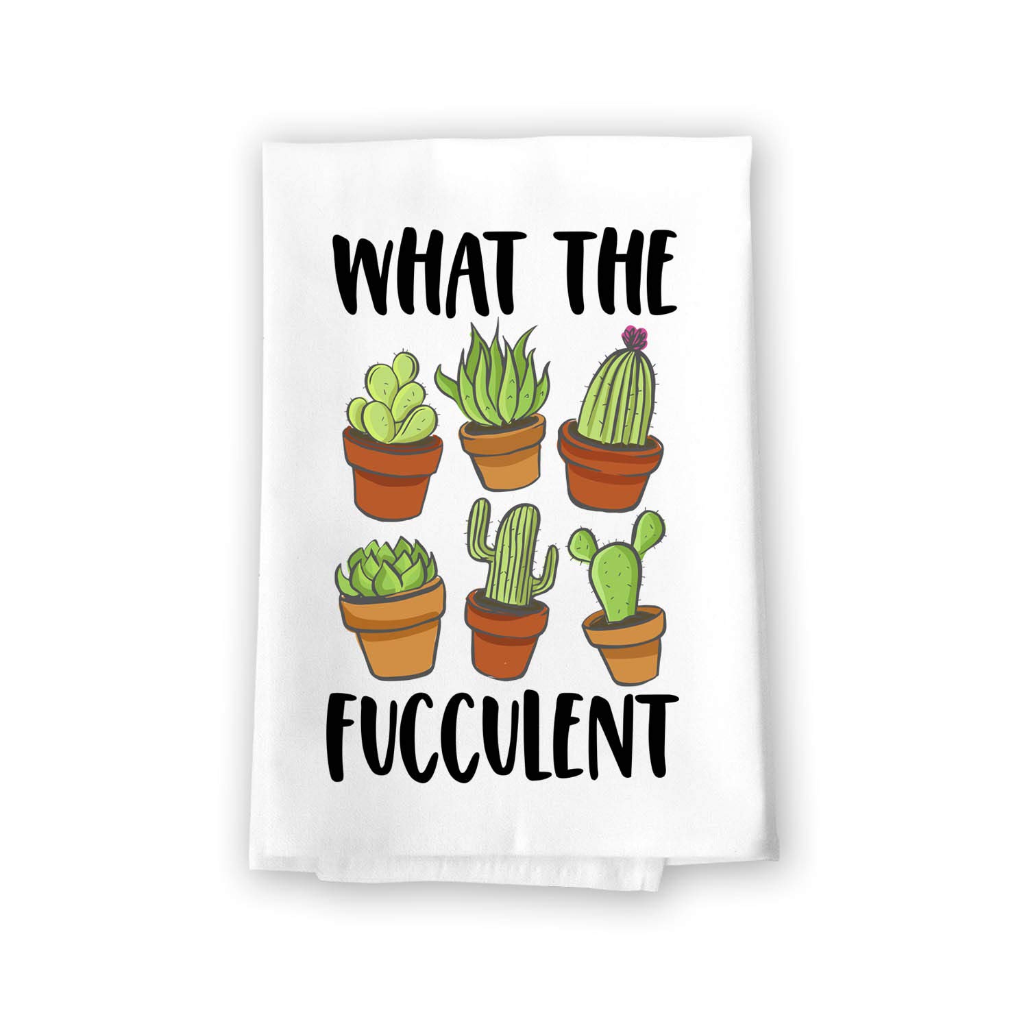 Honey Dew Gifts, What The Fucculent, 27 Inch by 27 Inch, Kitchen Towels Cactus, Succulent Kitchen Towel, Funny Succulent Gifts for Cactus Lover, Succulent Lovers, Cactus Mom