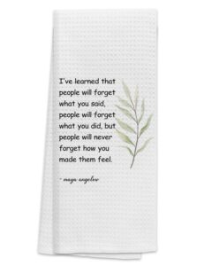 tunw hostess gifts kitchen towels 16″×24″,hostess gifts for women,inspirational quote soft and absorbent kitchen tea towel dish towels hand towels (white)