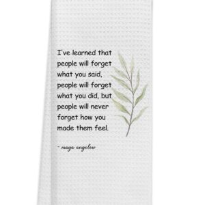 TUNW Hostess Gifts Kitchen Towels 16″×24″,Hostess Gifts for Women,Inspirational Quote Soft and Absorbent Kitchen Tea Towel Dish Towels Hand Towels (White)