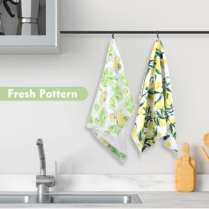 Rainleaf 4 Pack Waffle Funny Kitchen Towels,Absorbent Dishcloths Sets with Saying,Cute as Decorative Dish Towels,Birthday,Housewarming Gift-Lemon