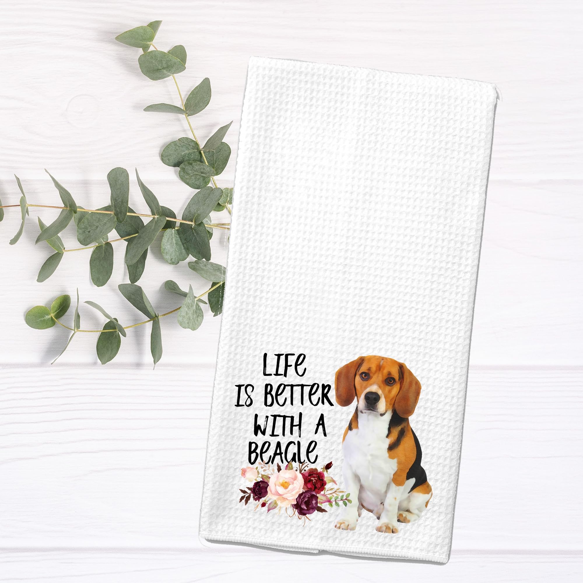 Life is Better with a Beagle Microfiber Kitchen Tea Bar Towel Gift for Animal Dog Lover