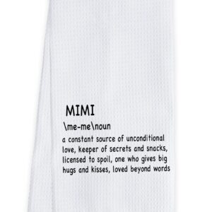 ZWZXR Mimi Definition Kitchen Towels Dish Towels Dishcloth,Mimi Grandma Appreciation Decorative Absorbent Drying Cloth Hand Towels Tea Towels for Bathroom Kitchen,Grandma Mimi Birthday Gifts