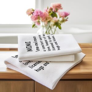 ZWZXR Mimi Definition Kitchen Towels Dish Towels Dishcloth,Mimi Grandma Appreciation Decorative Absorbent Drying Cloth Hand Towels Tea Towels for Bathroom Kitchen,Grandma Mimi Birthday Gifts