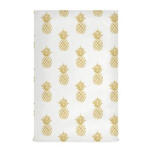 alaza gold pineapple on white kitchen towels dish bar tea towel dishcloths 1 pack super absorbent soft 18 x 28 inches