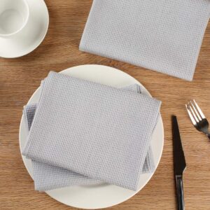 Classic Kitchen Towels, 100% Natural Cotton, The Best Tea Towels, Napkins, Absorbent and Lint-Free, Machine Washable, 16 x 24 Inch, 3 Pack Light Grey