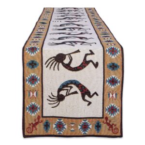 dii tabletop collection, southwest hacienda stripe, table runner, 13x72, kokopelli tapestry
