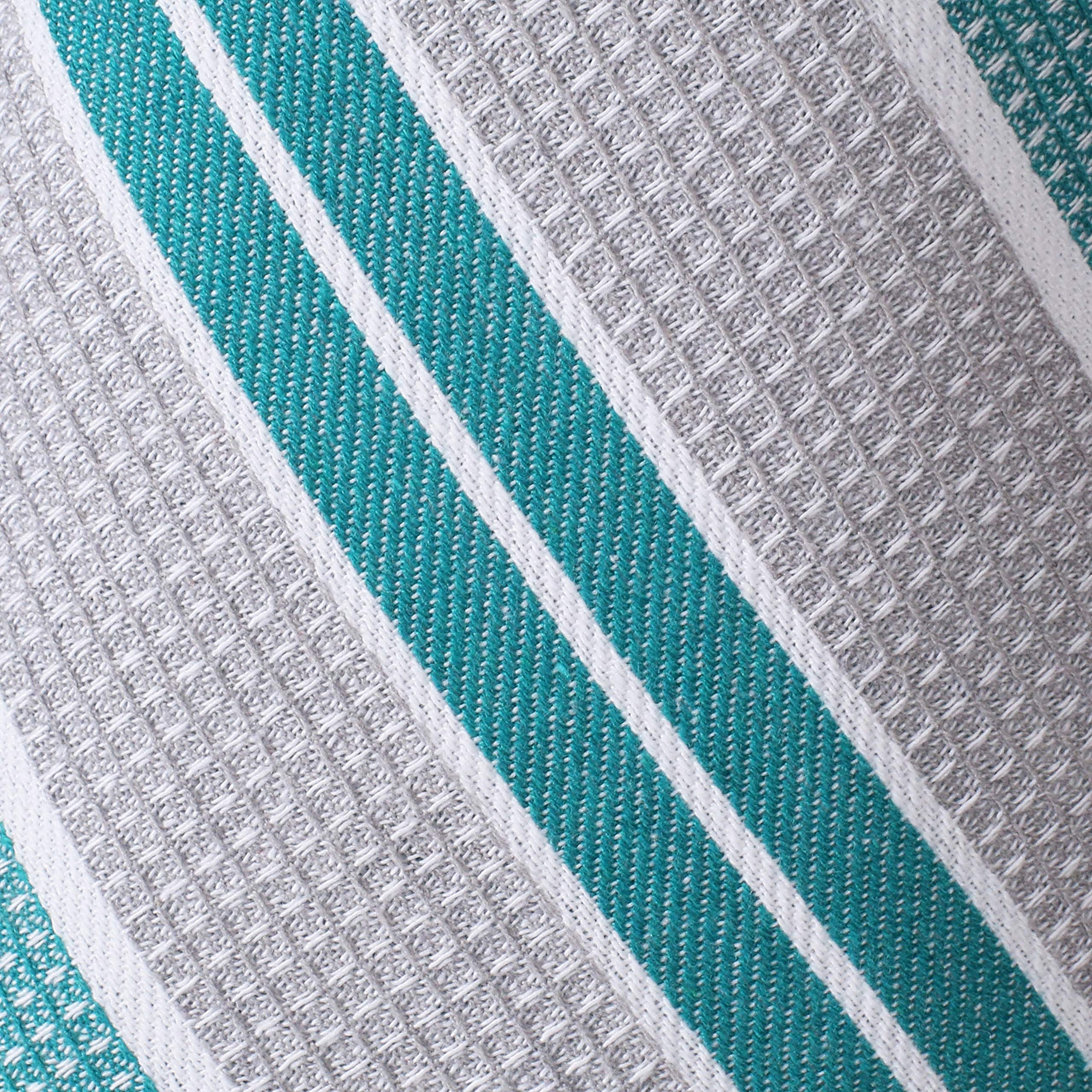 100% Cotton Dish Towels, Honeycomb Pattern, Absorbent, Quick Dry, Professional Grade, Tea Towels Set of 6, Teal Grey, 18x28 Inches