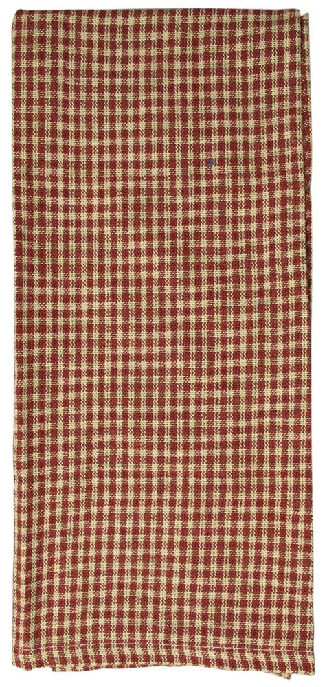 fillURbasket Burgundy Farmhouse Kitchen Towels Set of 3 Striped Buffalo Checked Plaid Dish Towels Red and Tan Towels for Decor Dishing Drying Cotton 15”x25”