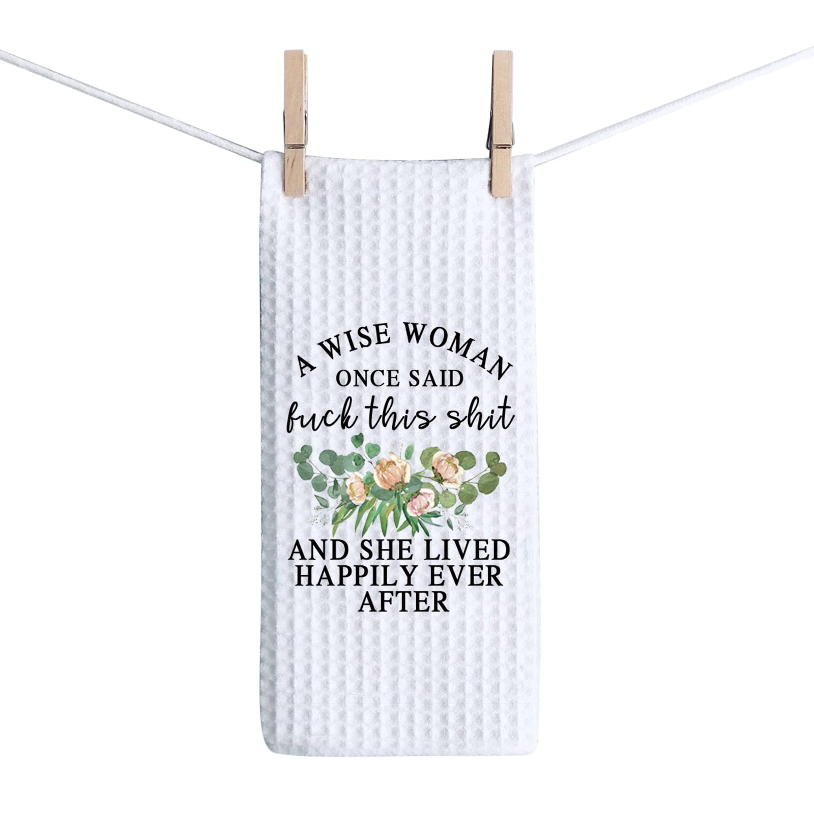 ZJXHPO A Wise Woman Once Said This Shit She Lived Happily Ever After Retirement Gifts for Coworker Divorce Towel Gift Feminist Gift (Fuck This Shit Towel)