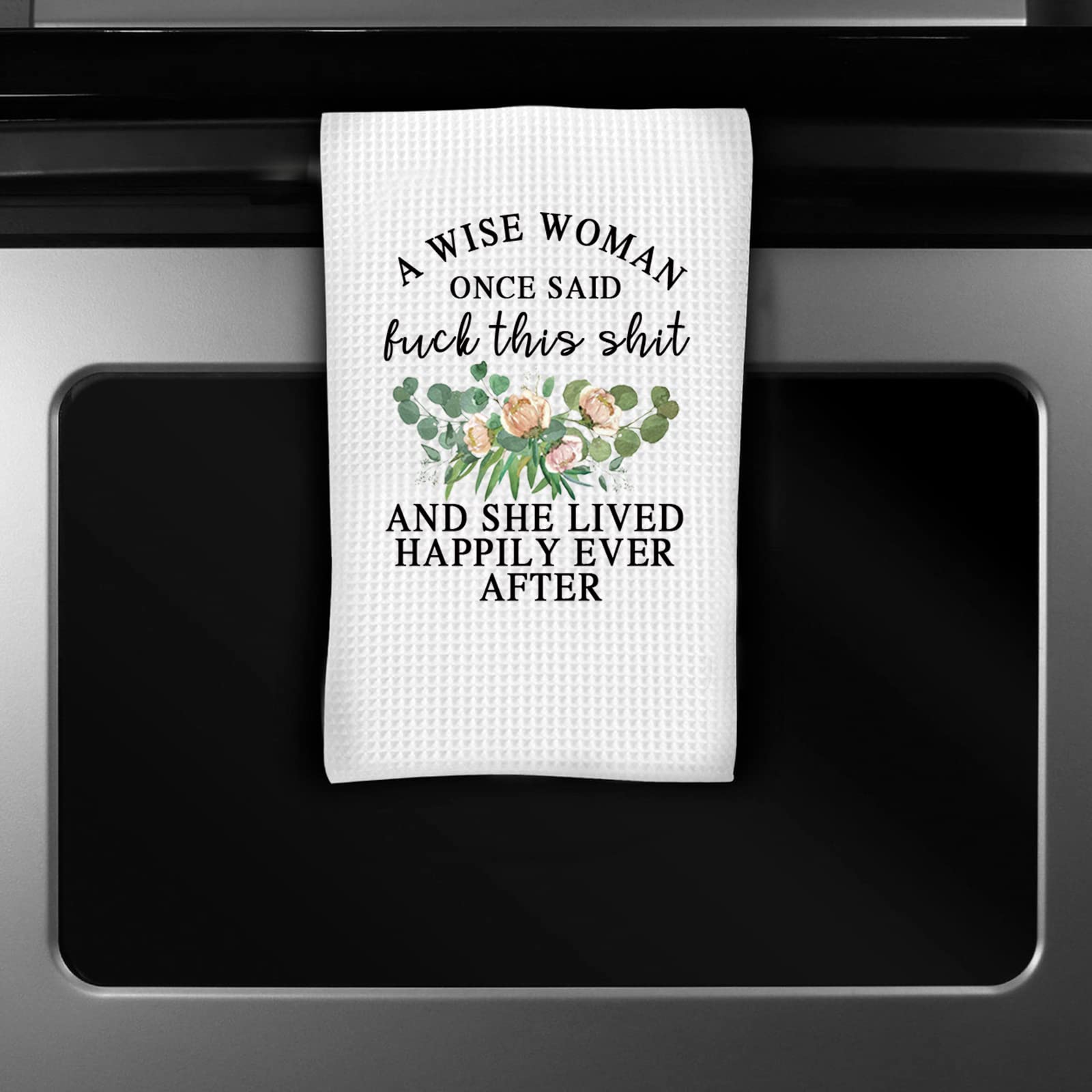 ZJXHPO A Wise Woman Once Said This Shit She Lived Happily Ever After Retirement Gifts for Coworker Divorce Towel Gift Feminist Gift (Fuck This Shit Towel)