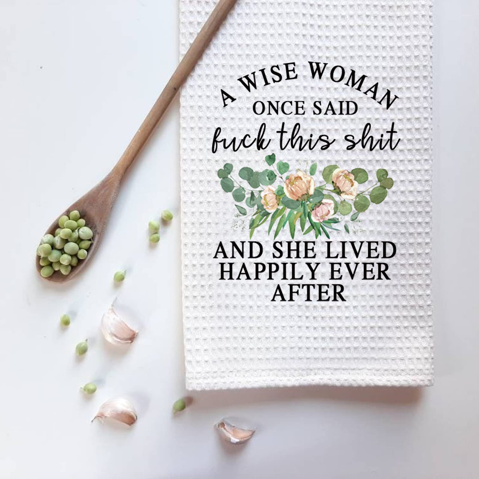 ZJXHPO A Wise Woman Once Said This Shit She Lived Happily Ever After Retirement Gifts for Coworker Divorce Towel Gift Feminist Gift (Fuck This Shit Towel)