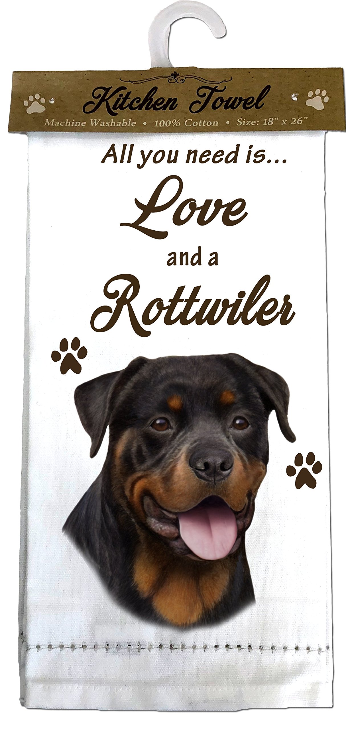 E&S Pets Rottweiler Kitchen Towels, Off-white Small