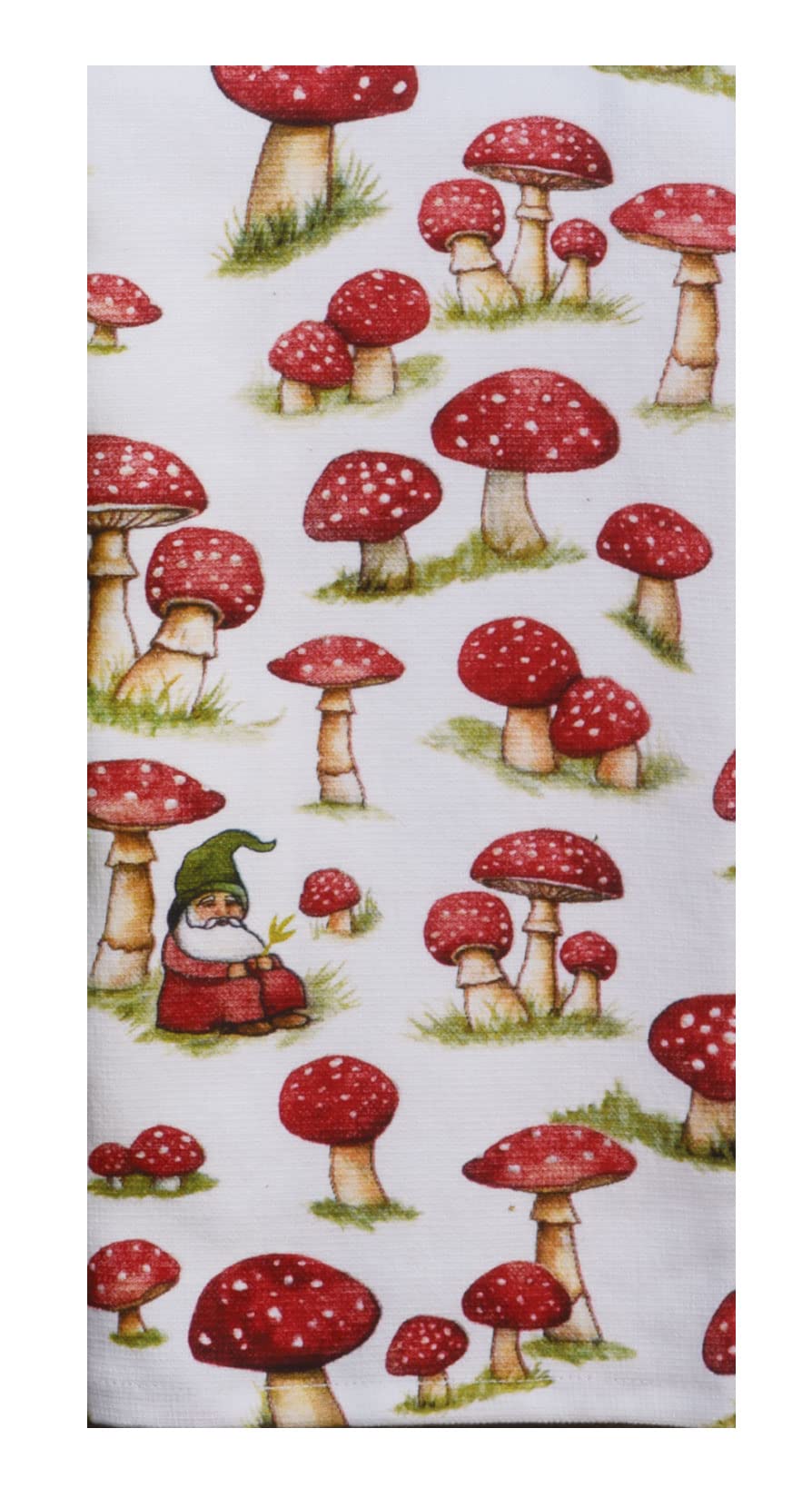 KayDeeDesigns Kay Dee Garden Gnomes and Mushrooms Dual Purpose Kitchen Towel Bundle of 2, Multicolored