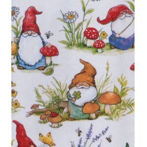 KayDeeDesigns Kay Dee Garden Gnomes and Mushrooms Dual Purpose Kitchen Towel Bundle of 2, Multicolored