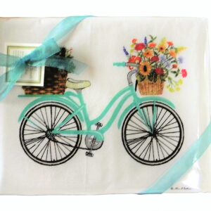 Alice's Cottage Spring Bicycle Flour Sack Kitchen Towels Set of 2 Cotton