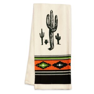 sonoran souvenirs southwestern cactus kitchen hand towel (16" x 28") machine washable cloth tea towels for kitchen diner (single pack)