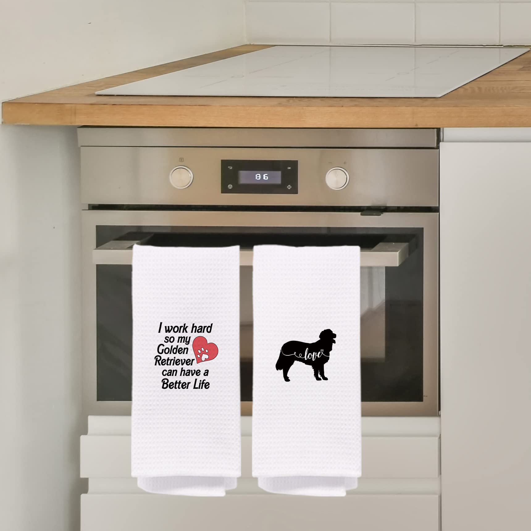 NEGIGA Golden Retriever Kitchen Towels 16x24 Set of 4, Golden Retriever Gifts for Women, Gifts for Golden Retriever Lovers, Golden Retriever Mom Gifts, Golden Retriever Dish Towel Hand Towel