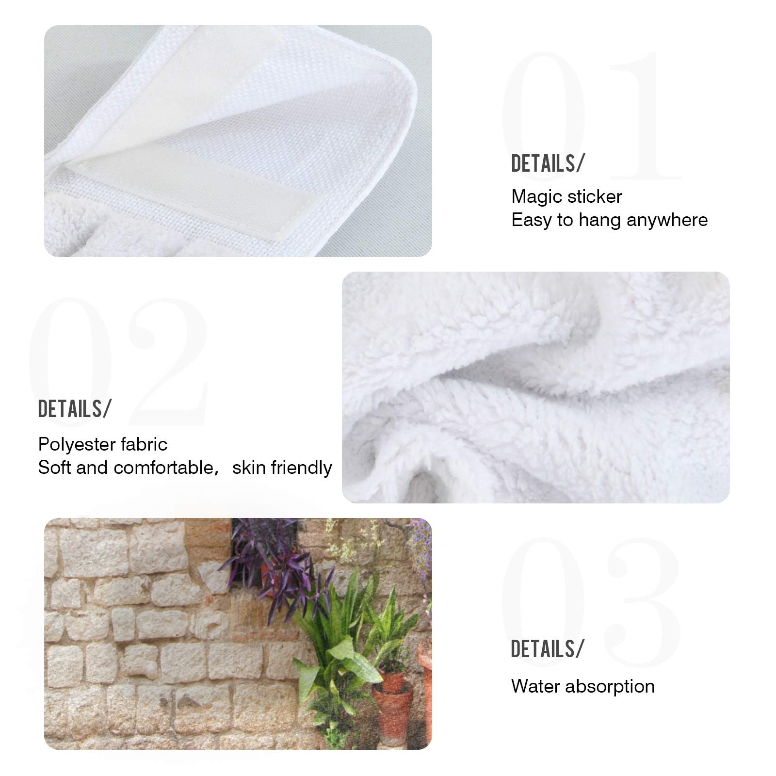 Kcldeci Hanging Kitchen Hand Towels Kitchen Wears Flowers Outside A Home in The Italian Hill Dishcloths Sets with Loop Hand Towels Kitchen Tie Towel 2 Pieces