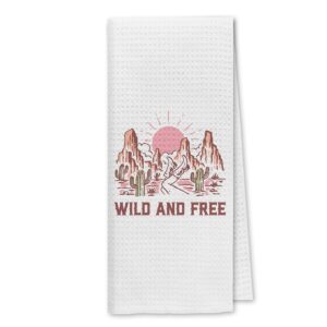 dibor wild and free country bath towels dish towels dishcloth,retro western cowgirl boots decorative absorbent drying cloth hand towels tea towels for bathroom kitchen,teen girls cowgirls gifts