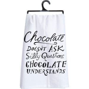 primitives by kathy 25253 lol made you smile dish towel, 28" square, chocolate doesn't ask