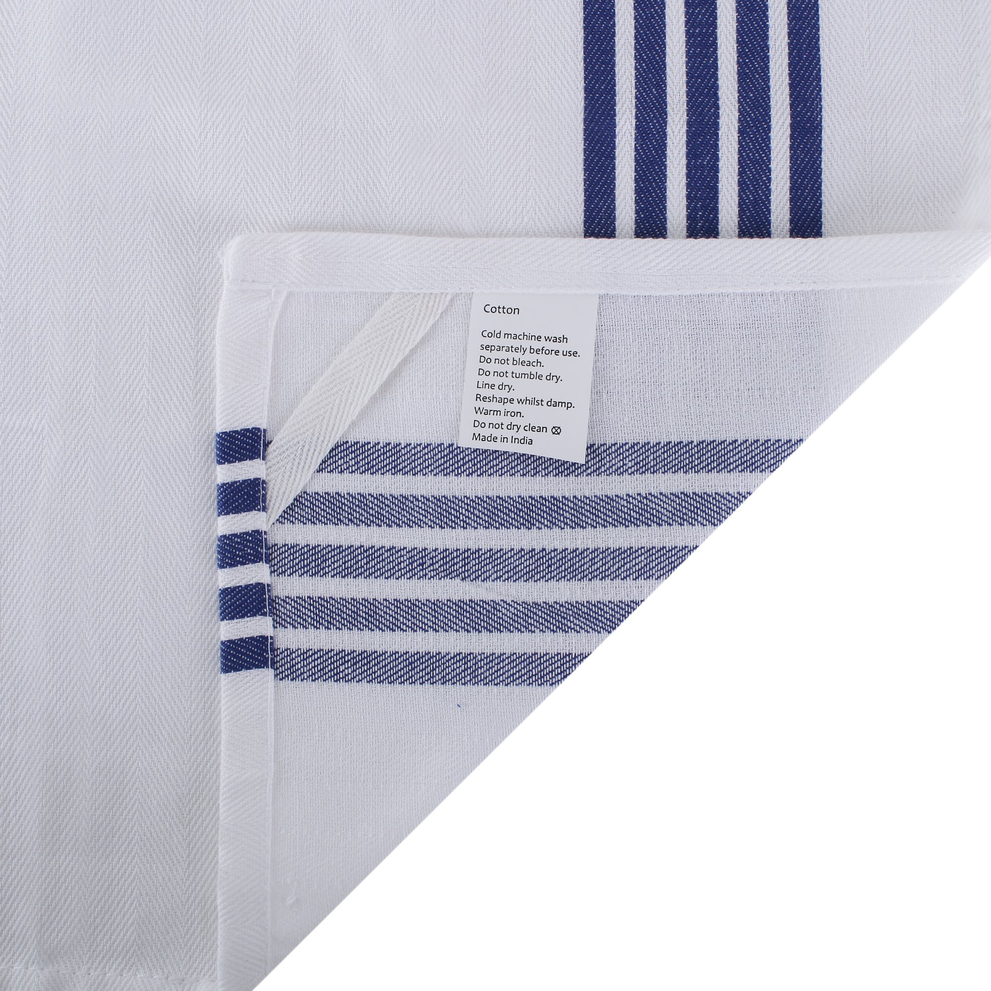 The Weaver's Blend 100% Cotton Kitchen Towels with Blue Stripe Design | Kitchen Towels and Dish Cloths | Size 28”x18” | Set of 6