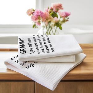 ZWZXR Grammy Definition Kitchen Towels Dish Towels Dishcloth,Grammy Grandma Appreciation Decorative Absorbent Drying Cloth Hand Towels Tea Towels for Bathroom Kitchen,Grandma Grammy Birthday Gifts