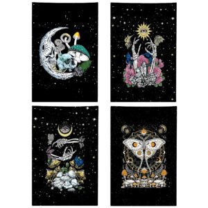 kunlisa gothic kitchen,gothic kitchen decor,kitchen towels decorative set 16×24 inches set of 4,gothic tea set,witchy home decor,witchy kitchen decor,kitchen dish cloths,witchy gifts