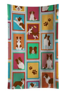 caroline's treasures mlm1149ktwl lots of red border collie kitchen towel dish cloths guest hand towel decorative bathroom towel for face,tea, dishcloth, kitchen and bath