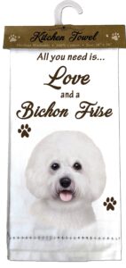 e&s pets bichon frise kitchen towels, off-white 26.00" x 18.00"