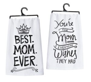 primitives by kathy 2 piece best mom kitchen towel gift bundle