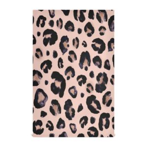 senya Pink Black Leopard Kitchen Towels 4 Pack, Absorbent Hand Towels Fast Drying Dish Cloths Tea Towel 28 x 18 in