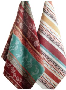 simply southwest striped kitchen towels, set of 2 colorfully woven jacquard towels