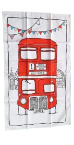 sketchy red london bus tea towel souvenir sketch routemaster cartoon drawing souvenir gift white by elgate