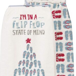 Primitives by Kathy Beach Holiday Dish Towel, Flip Flop State of Mind 28 inches length x 28 inches width square