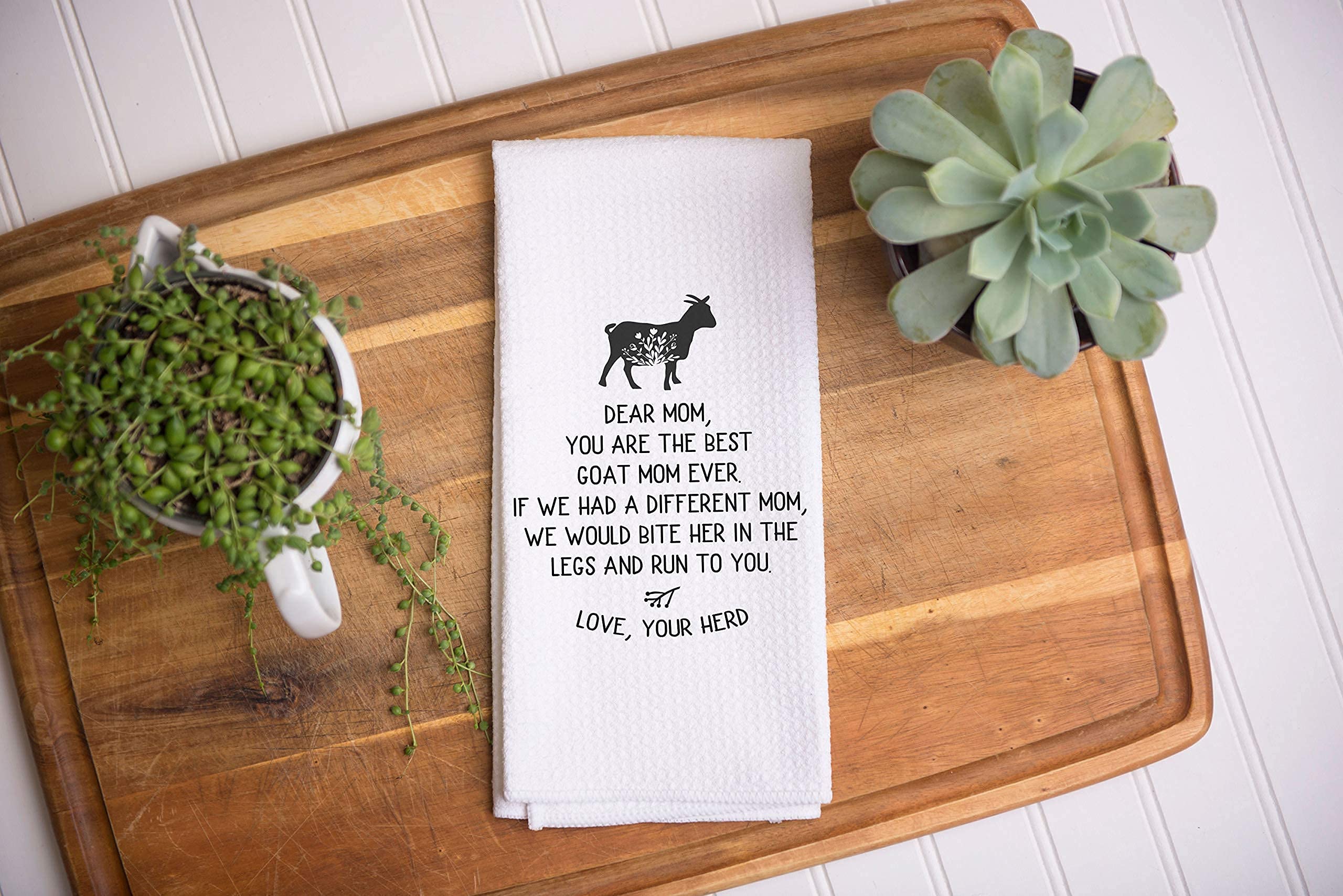 CANARY ROAD Personalized Goat Mom Towel, Goat Towel, Goat Gift, Goat Lady Towel, Goat Farmer Gift, Backyard Farmer Gift, Goat Mom Gift